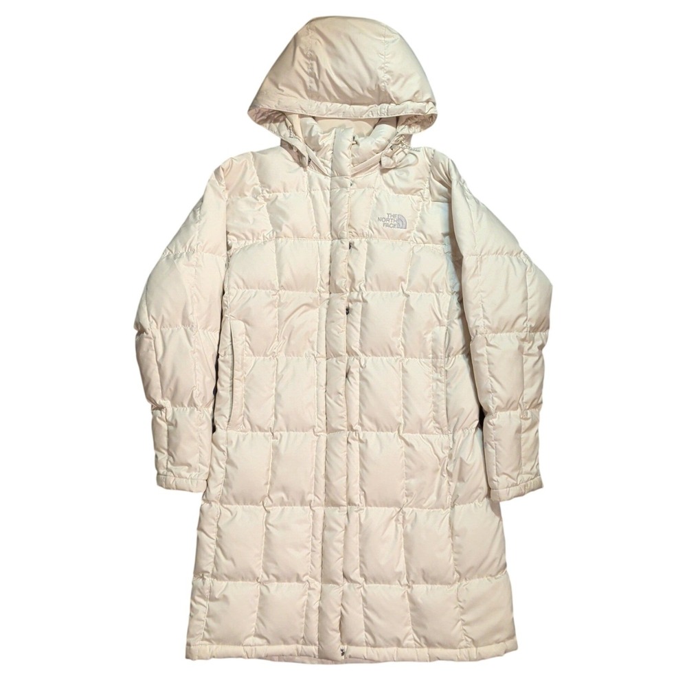 The North Face Metropolis 550 Down Parka Jacket Womens Size M White Long Quilted